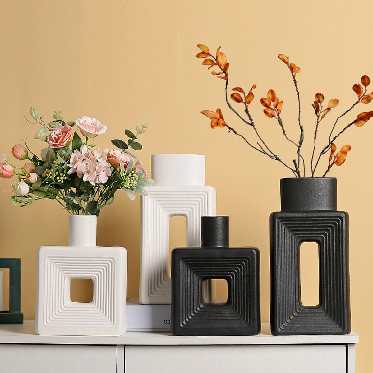 VASE 13,5 x 6,27 cm Keramik - Weiß, Kunststoff (27cm) - LIBRATON