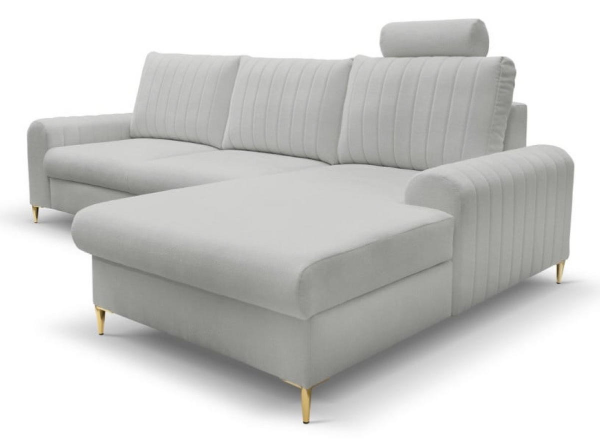 ECKSOFA Popiel Mango Mit Schlaffunktion Rechts - Grau, Textil (251/164cm) - Sepro Meble
