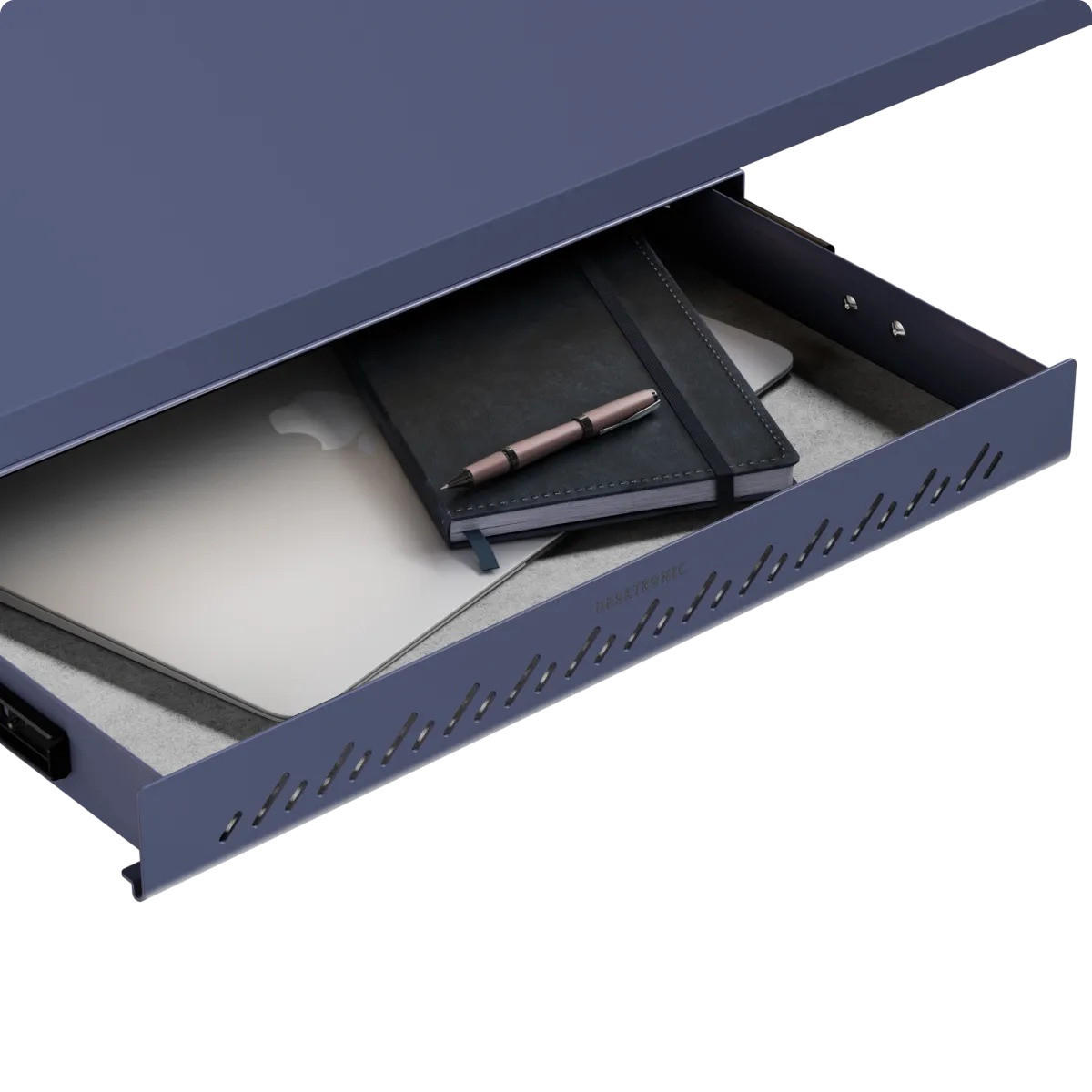 SCHUBLADEN-ORGANIZER unter dem Schreibtisch, 41x27x5cm Blau - Blau, Metall (41/27/5cm) - Desktronic