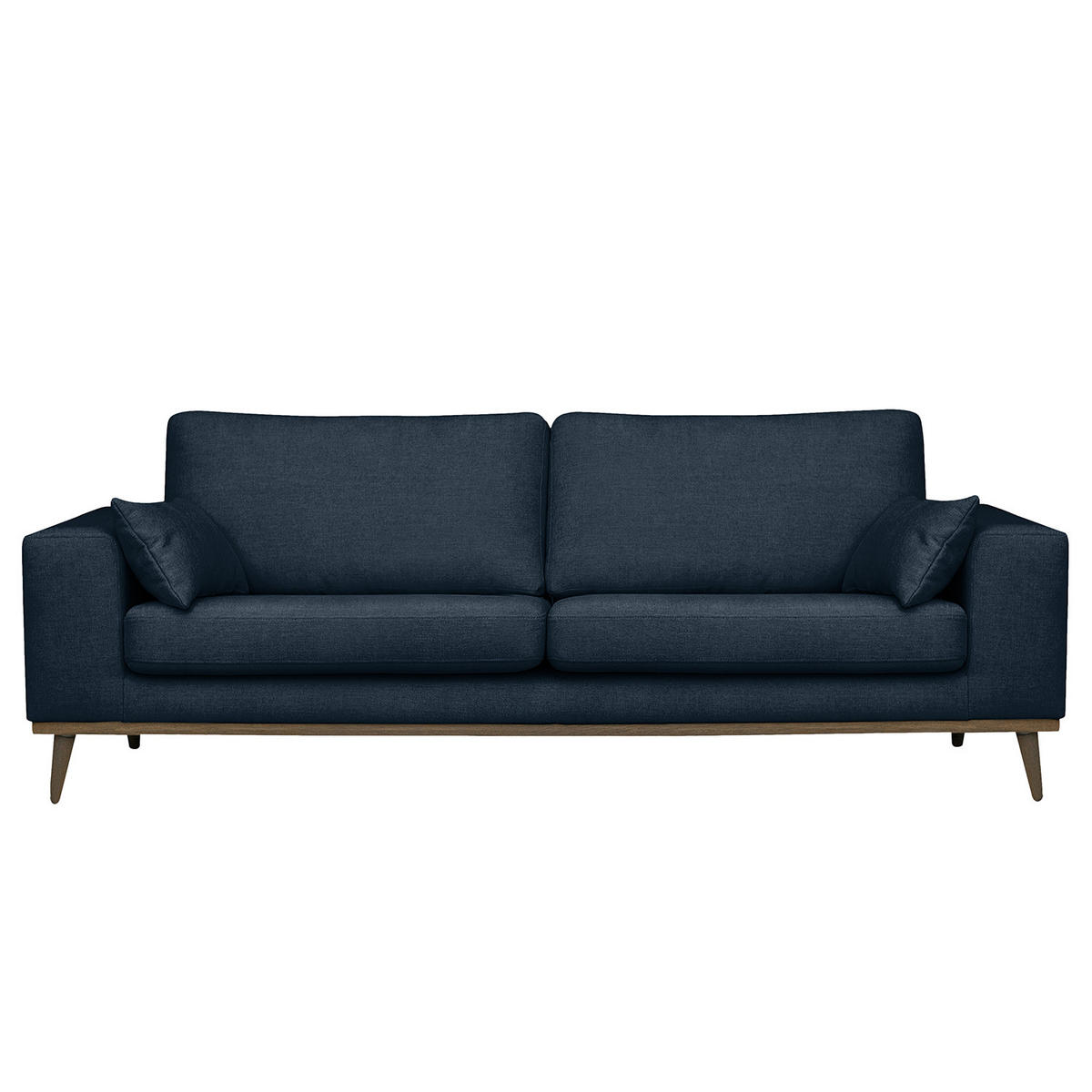 2-SITZER SOFA - Eichefarben/Dunkelblau, Eichenholz/Textil (197/81/88cm) - home24