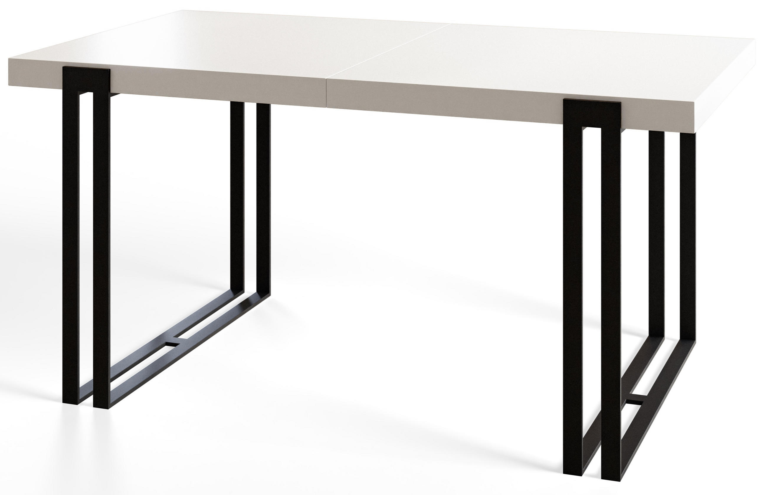 ESSZIMMERTISCH ROSA 140X80X77 cm, Farbe: Weiß, mit Metallbeinen in Farbe Schwarz - Schwarz/Weiß, Holzwerkstoff (140/80/77cm) - Alpi-Möbel