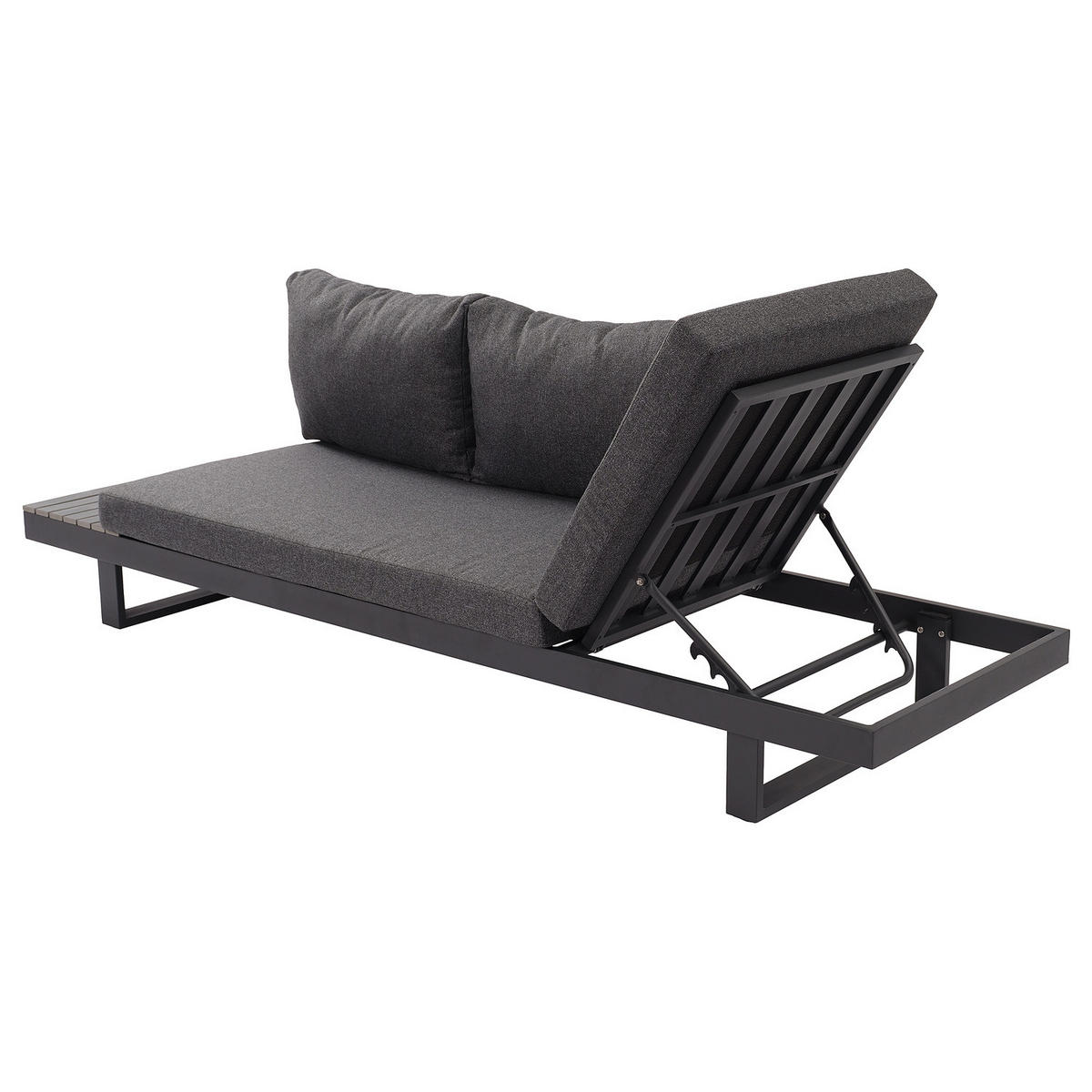 LOUNGEGRUPPE - 4-teilig - Aluminium / Webstoff - Anthrazit, Kunststoff/Textil - home24