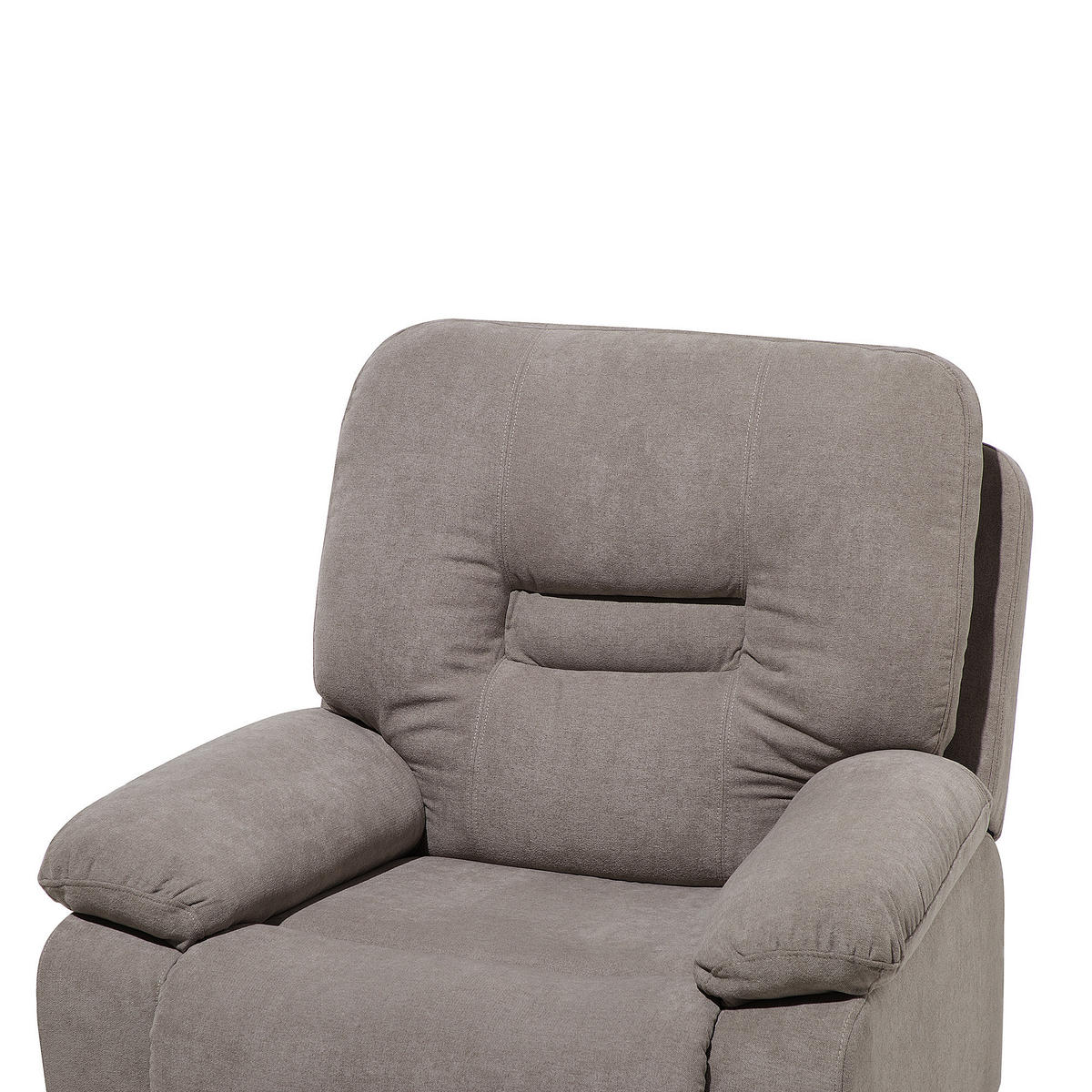 SESSEL Polsterbezug taupe verstellbar Bergen - Beige/Schwarz, Textil (85/101/74cm) - Beliani