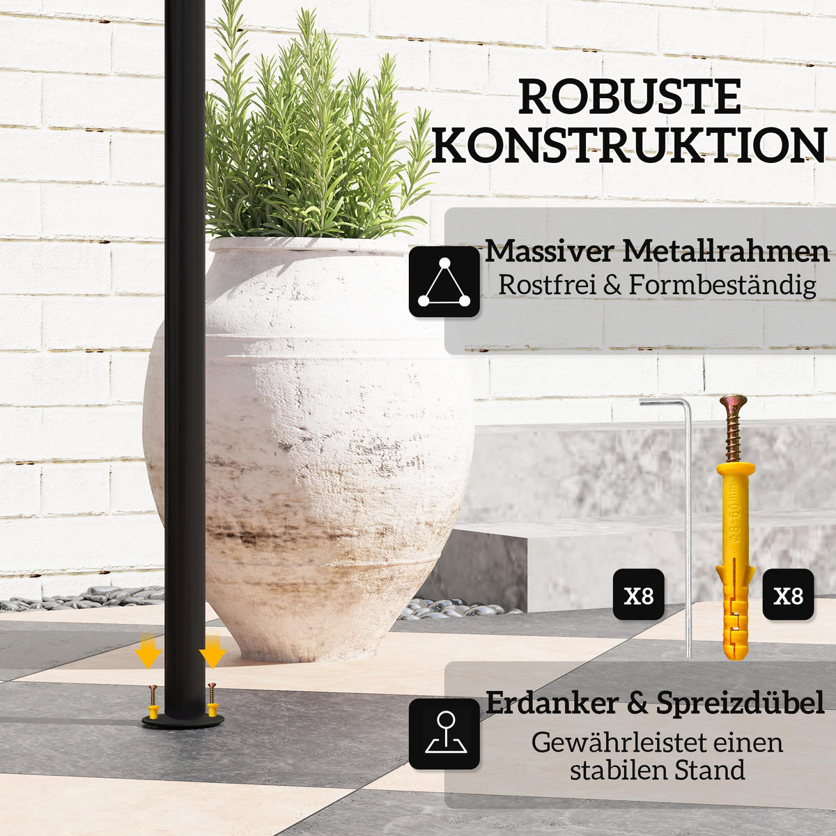 GRILLPAVILLON 242x232x248 cm wasserabweisend flammhemmend Gartenpavillon mit Doppelschichtdach Beige - Beige, Metall (242/248/232cm)