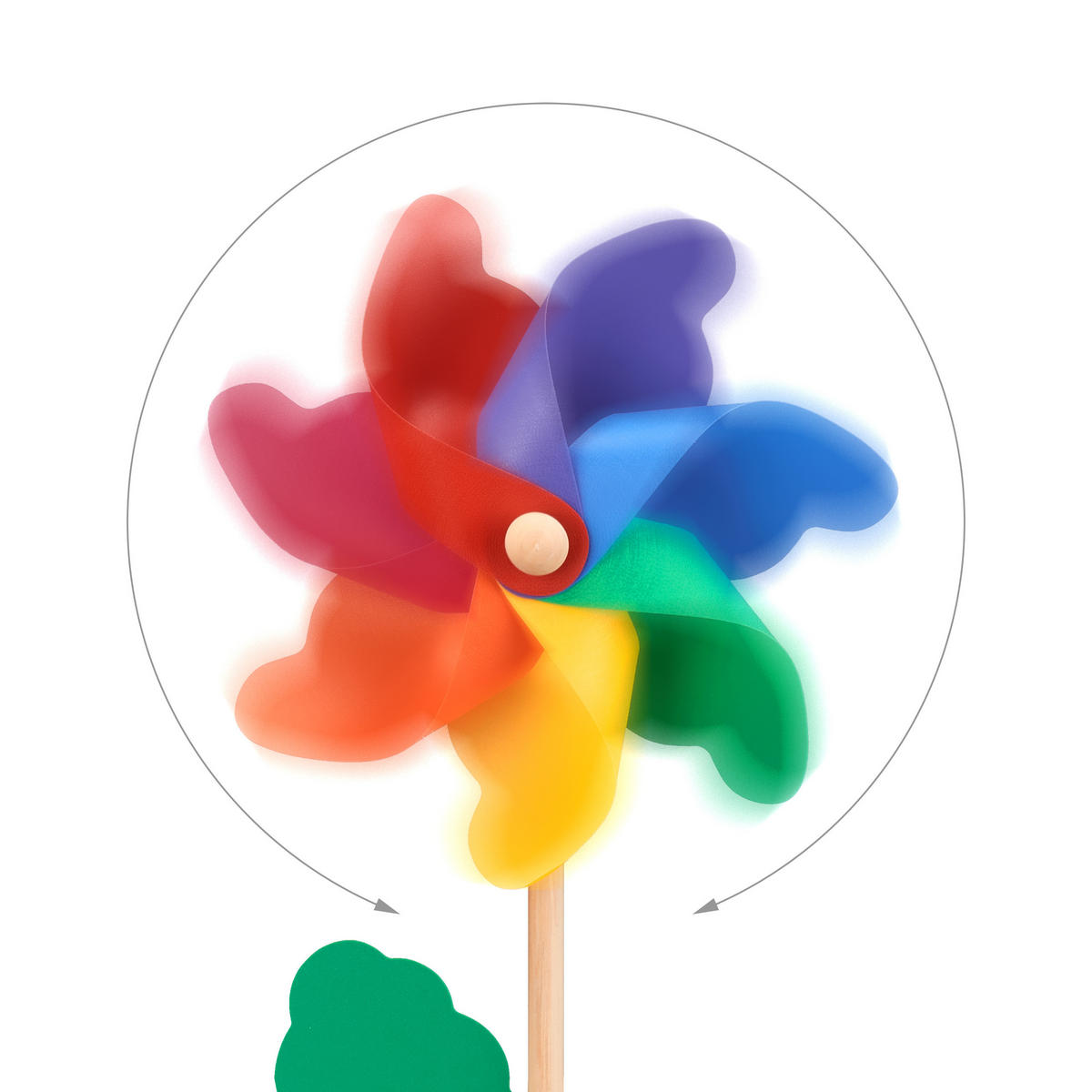 WINDRAD - Multicolor, Holz/Kunststoff (18/47.5/8.5cm) - Relaxdays