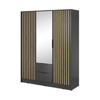 KLEIDERSCHRANK – 155 cm – Nelly – Graphitfarben - Graphitfarben, Holzwerkstoff (155/200/51cm) - hi-markt