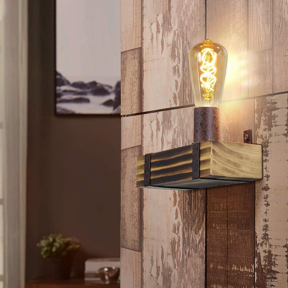 WANDLEUCHTE Skylight 23/85/11 cm - Braun, Metall (85/11/23cm) - ZMH