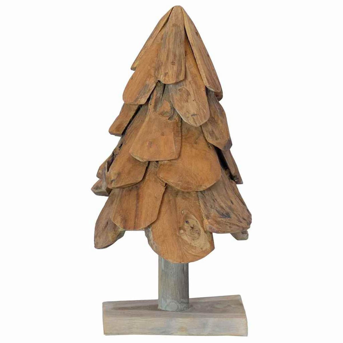 WEIHNACHTSBAUM Rustikaler 28/28/61 Cm Braun Massivholz Teak - Braun, Holz (61cm) - vidaXL