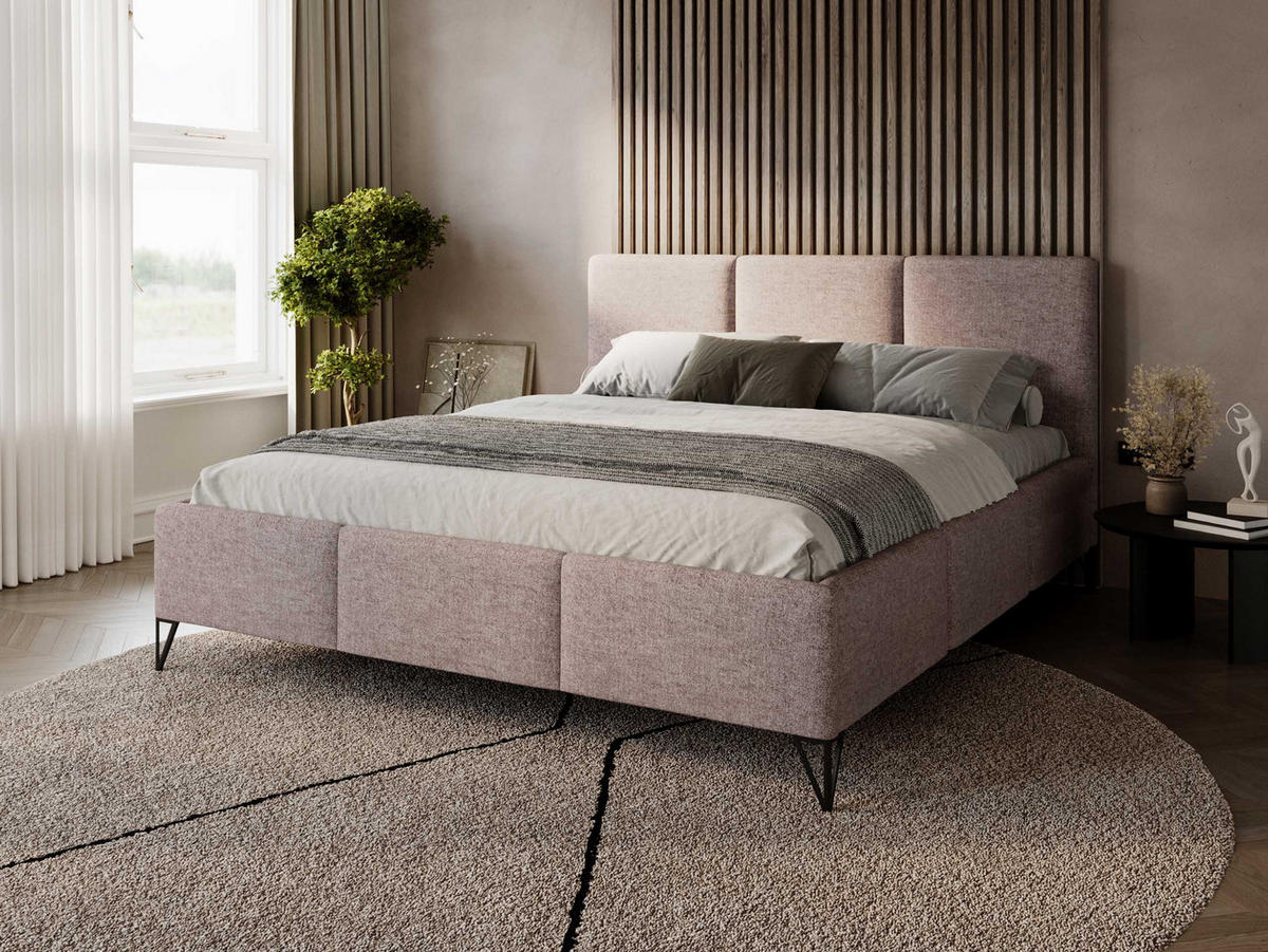 POLSTERBETT Loren - Greige, Holz/Holzwerkstoff (200/200cm) - MIRJAN24