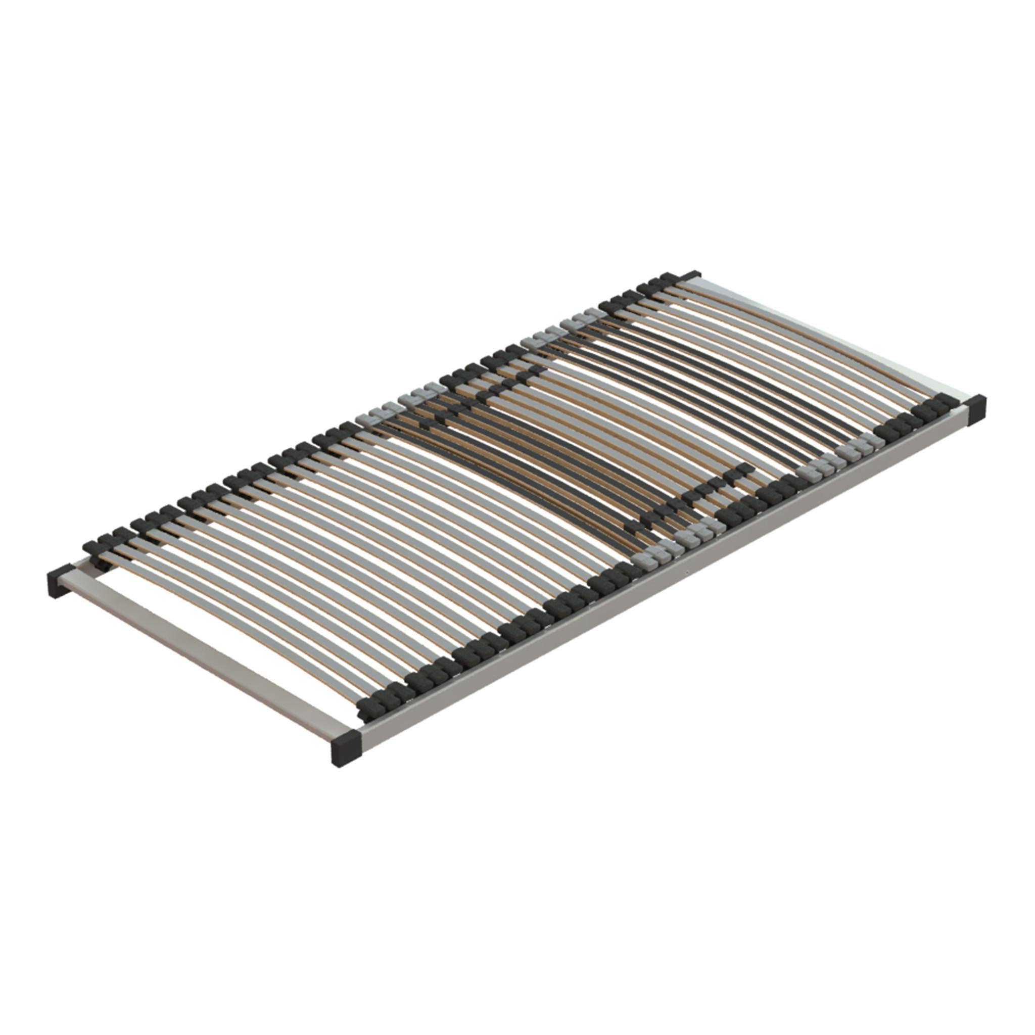 LATTENROST "Quattro+ Plan", 80 x 200 cm, stufenlose Härtegradregulierung - Grau, Holz (80/200cm) - Hn8 Schlafsysteme