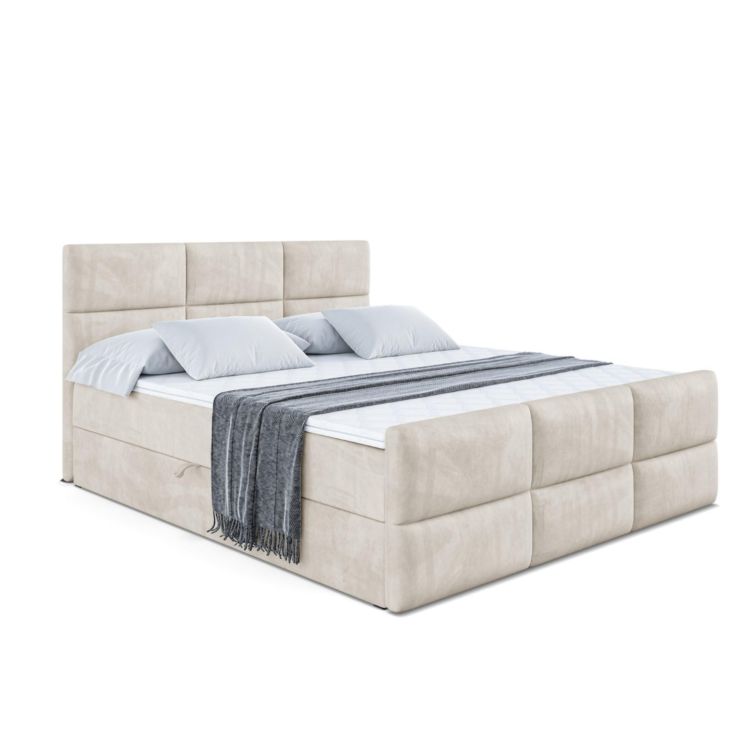 ALTDECOR AMERICKÁ postel OHIO-Z – 120 × 200 cm – H3 – ecru