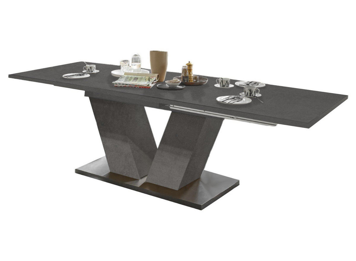 ESSTISCH ausziehbar Elena 180x90x76 Graphit - Dunkelgrau, Holzwerkstoff (180/90/76cm) - 58aufmkessel