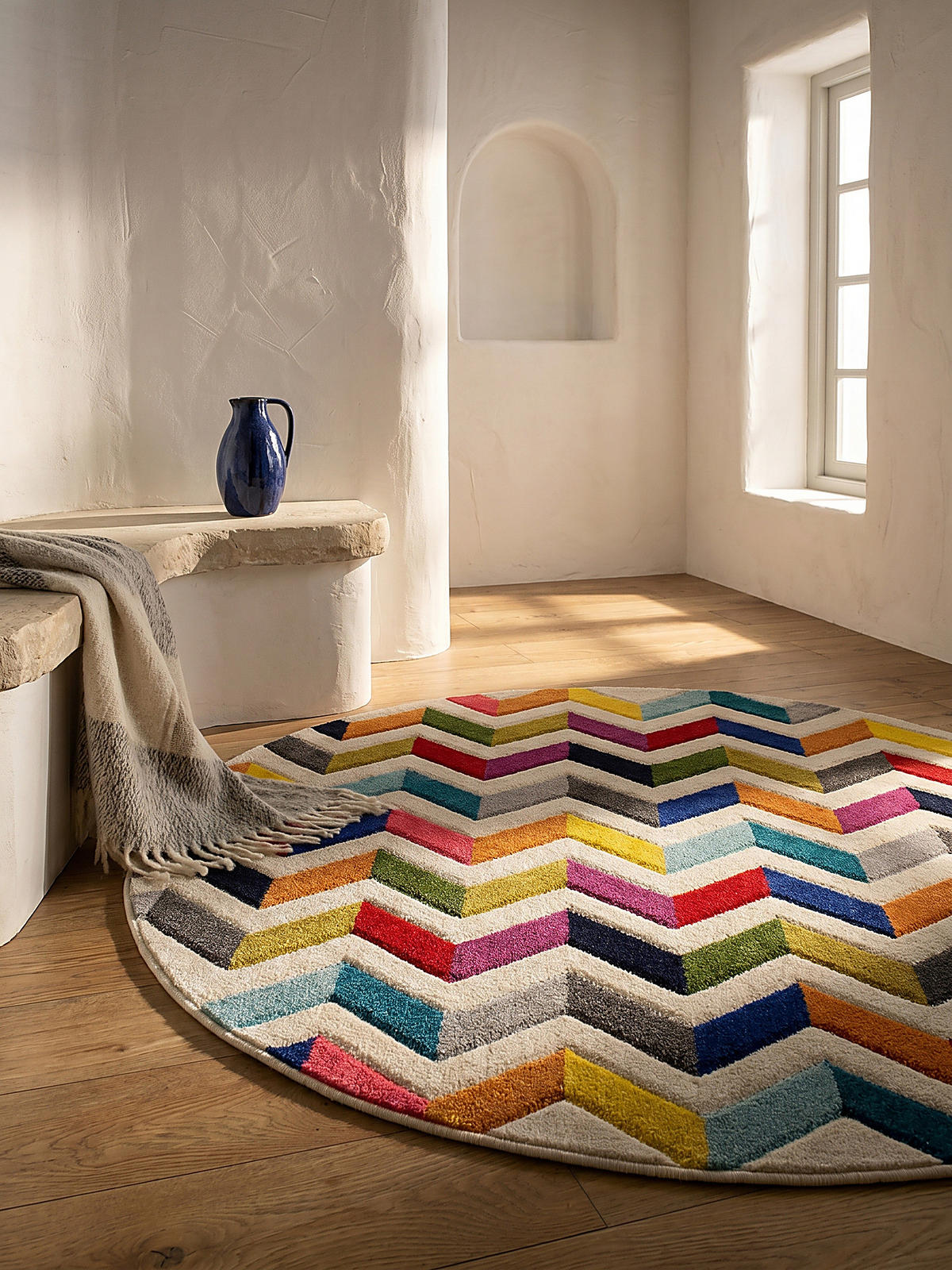 TEPPICH MEON Ø 160 cm - Multicolor, Textil (160/160cm) - KADIMA DESIGN