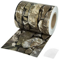 SICHTSCHUTZSTREIFEN ,leichte Montage, inklusive Befestigungsclips,stein-optik - Pinienfarben, Kunststoff (3500/19cm) - tectake