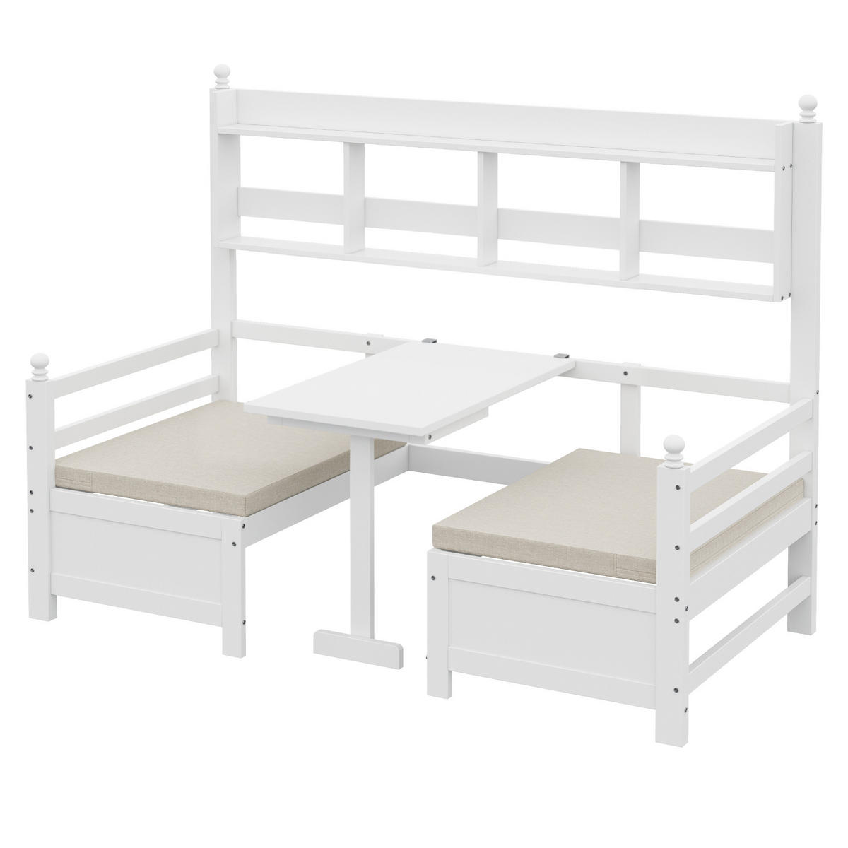 BETT multifunktional 2-in-1 Tisch und Bett Weiß 90/200 cm - Weiß, Holz (90/200cm) - OKWISH