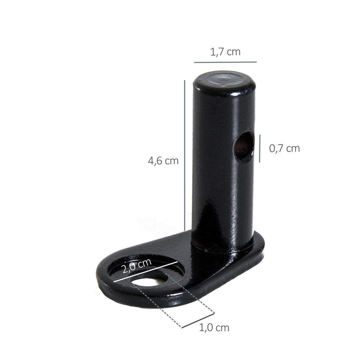 ANHÄNGERKUPPLUNG , Schwarz, Kohlenstoffstahl, 1,7cm x 1,7cm x 4,6cm - Schwarz, Metall (1.7/46/1.7cm) - HOMCOM