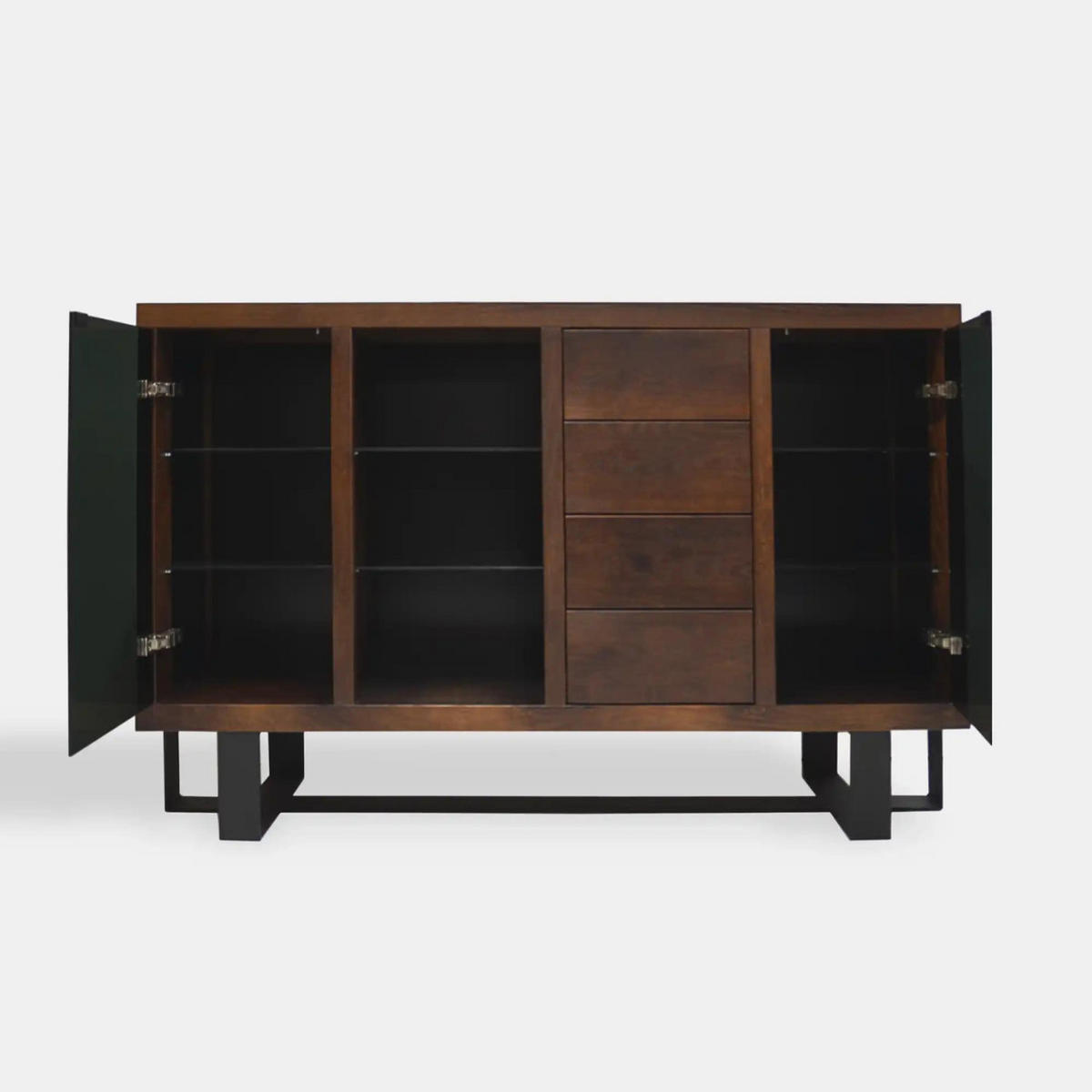 KOMMODE aus Eiche mit Schubladen Regale MOCCA I - Eichefarben, Holz (160/100/40cm) - Rawood Furniture