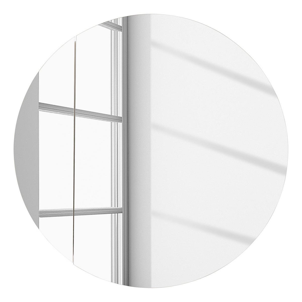 SPIEGELSCHRANK - rund - Weiß, Holzwerkstoff (72/72/16cm) - home24