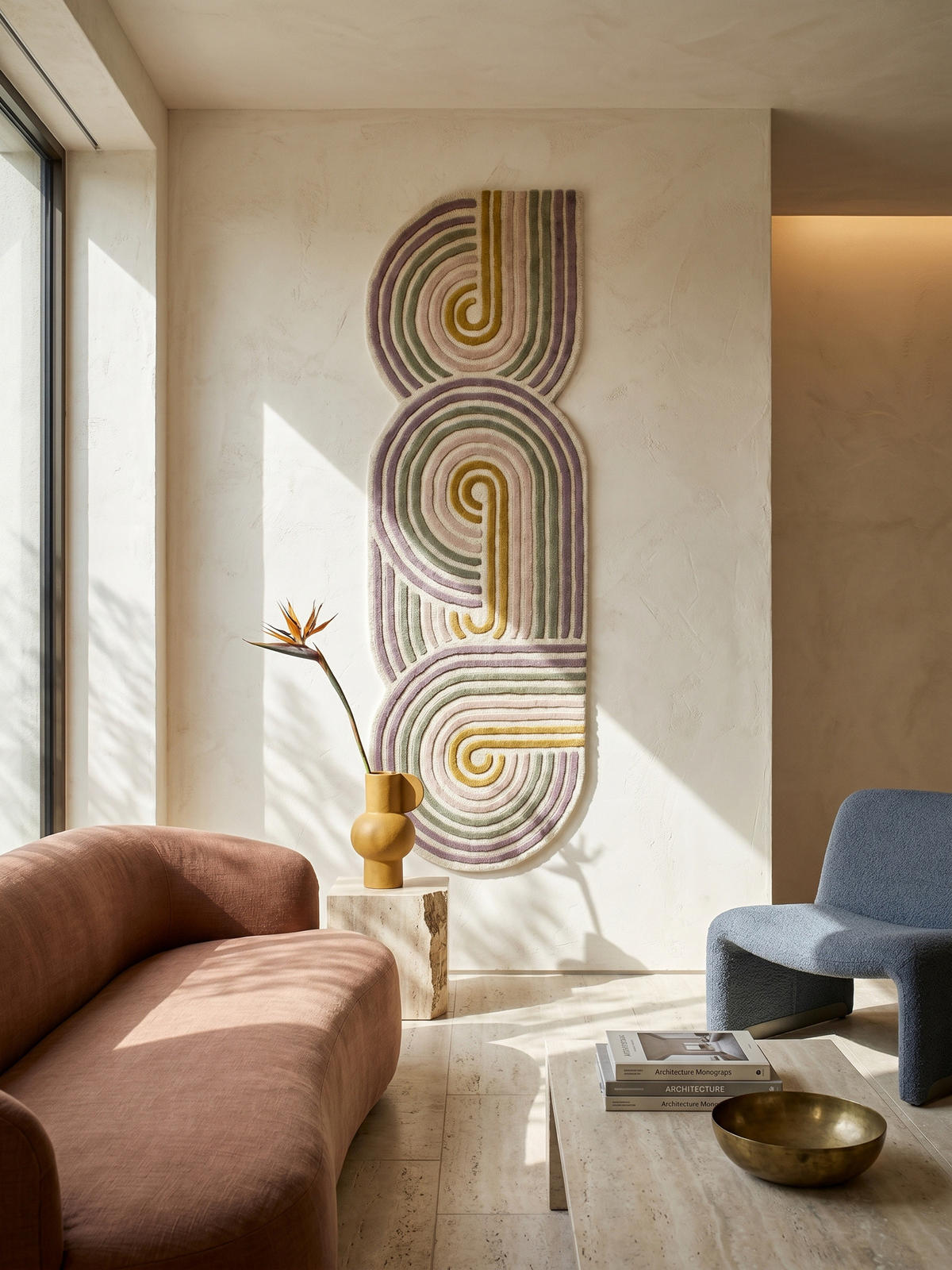 WOLLTEPPICH SOAR, abstrakt, Grün, 80 x 300 cm - Beige, Textil (80/300cm) - KADIMA DESIGN