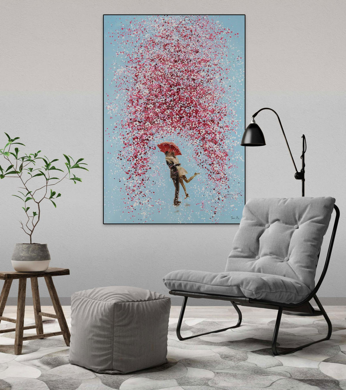 ACRYLBILD HANDGEMALT 80/120 cm - Blau/Pink, Holz/Textil (2.18/120cm) - KUNSTLOFT