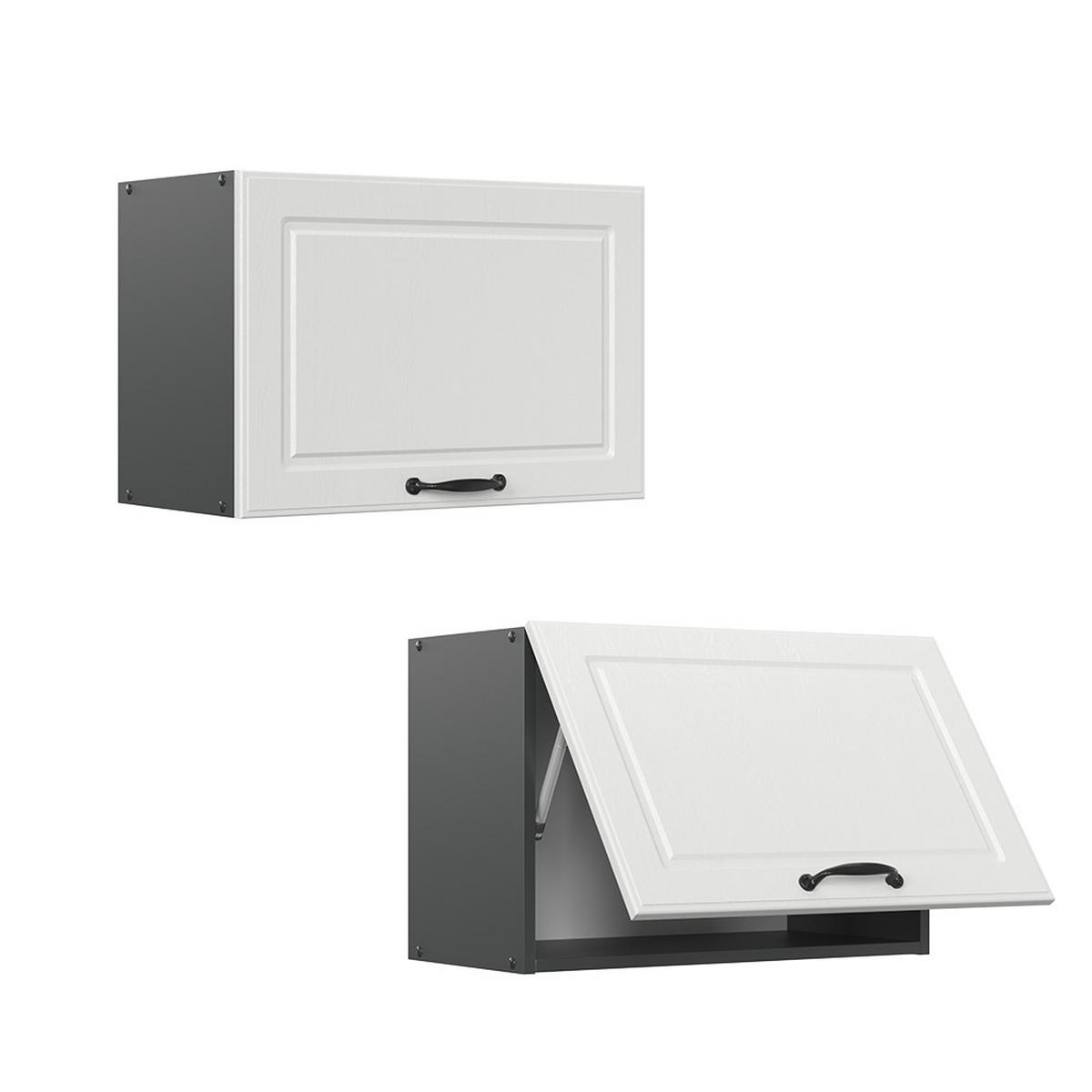 HÄNGESCHRANK R-Line Weiß Landhaus 60 cm Flach - Anthrazit/Weiß, Holzwerkstoff (60/40/31cm) - Vicco