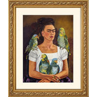 BILD gerahmt 53x63 cm Frida Kahlo Portrait - Braun, Holz (53/63cm) - artissimo