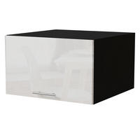 AUFSATZSCHRANK Essen W6B/60 Weiß Hochglanz / Schwarz Matt 60 / 59 / 36cm - Weiß Hochglanz/Schwarz, Holz/Holzwerkstoff (60/36/59cm) - Feldmann-Wohnen