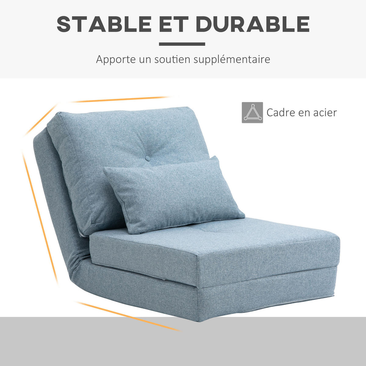 SCHLAFSESSEL DE-14614 5-fach verstellbar mit Kissen Blau - Hellblau, Textil (80/56/60cm) - ComfortXL