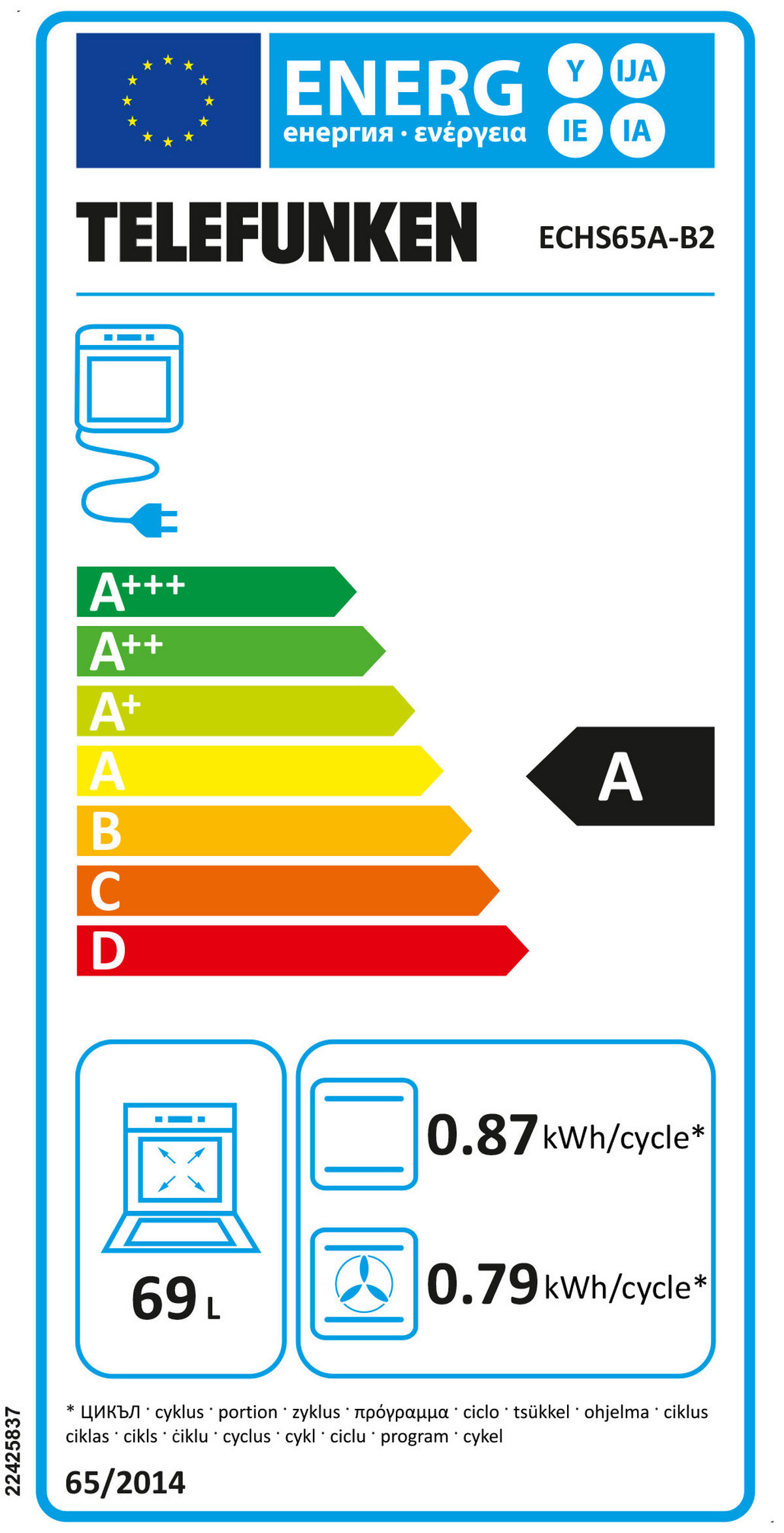 HERDSET, Backofen mit Grill und Umluft, Rahmenloses Glaskeramik-Kochfeld mit 4 Zonen, Hot Air Shield, 65 Liter, 60 cm, Edelstahl - Schwarz, Keramik/Metall (59.5/59.5/57cm) - Telefunken