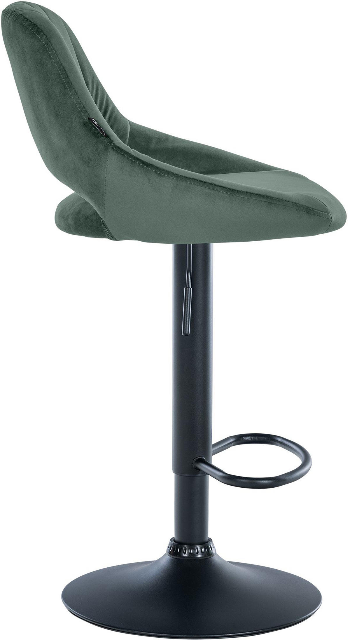 BARHOCKER 2er Set Milos Samt B grün - Schwarz/Grün, Textil/Metall (47/106/48cm) - TPFLiving