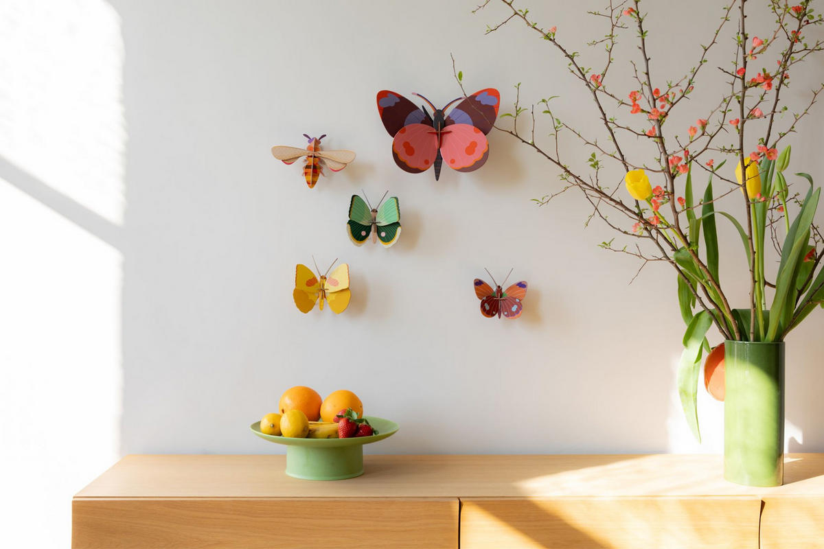 WANDDEKO Jade-Schmetterling 5/14 cm - Multicolor, Wellpappe (5/14/14cm) - KUNSTLOFT