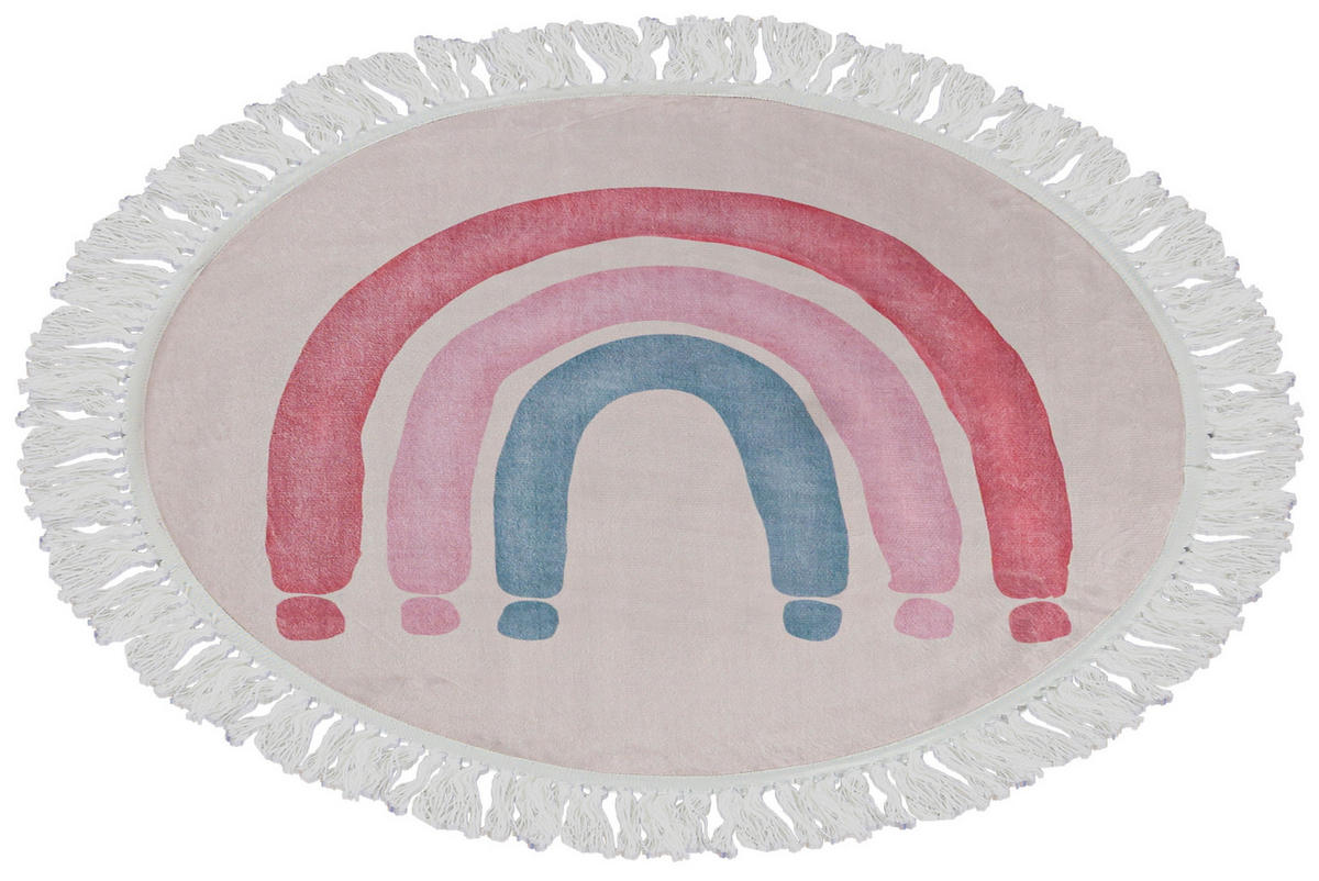 DETSKÝ KOBEREC béžový dúha - 120 x 120 cm - écru/béžová, textil (120/120cm) - Mazovia