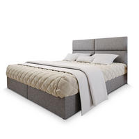 POSTEL BOXSPRING LONIS 180x200 cm, s matrací a úložným prostorem, světle šedá - světle šedá, kompozitní dřevo/textil (180/200cm) - MASSENO