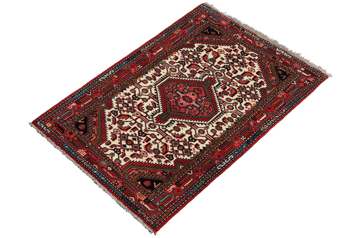 ORIENTTEPPICH handgeknüpft Assadabad Beige, Rot 128/79 cm Schurwolle - Beige/Rot, Textil (79/128cm) - Looma