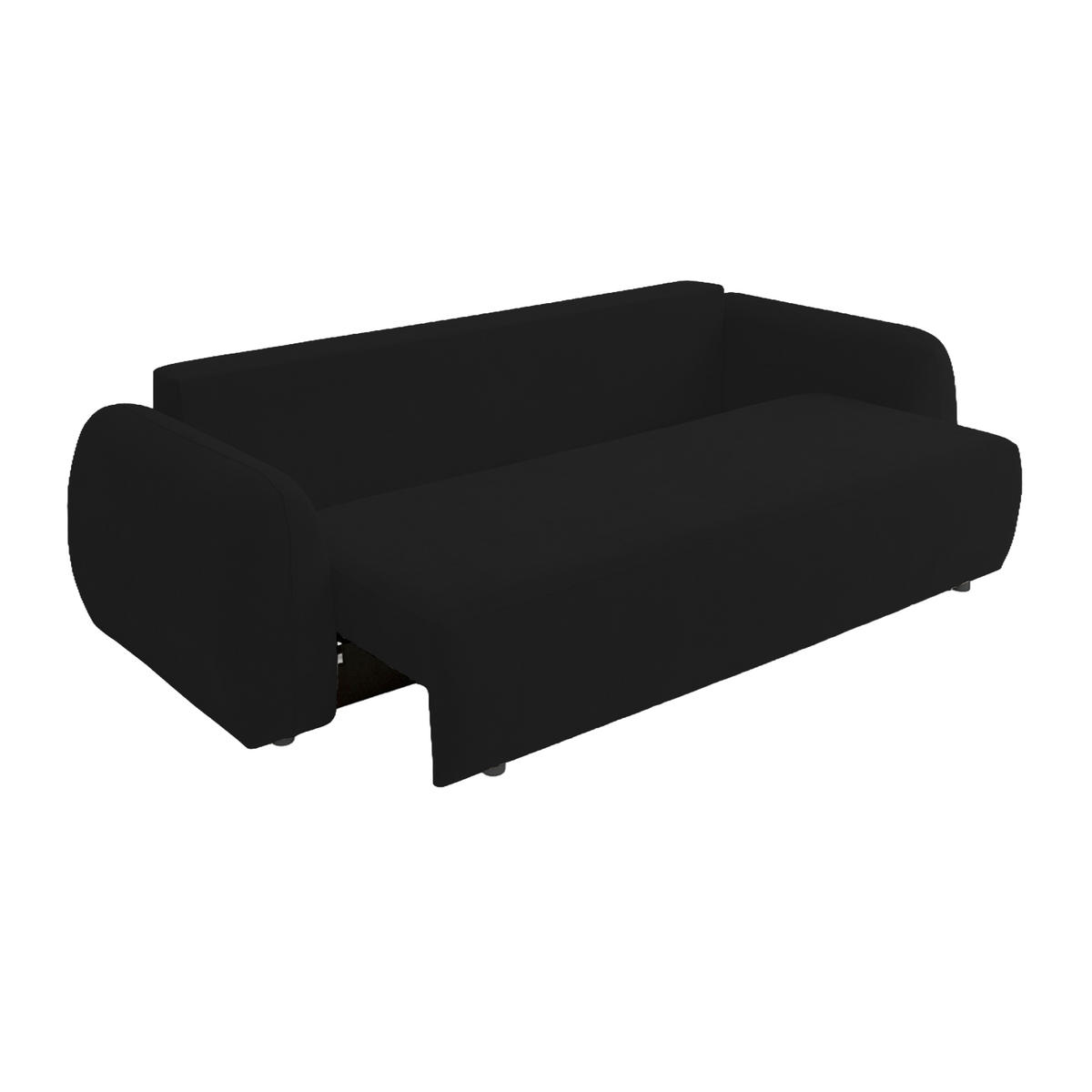 SOFA MUNDUK mit Schlaffunktion, Schwarz - Schwarz, Textil (250/98/100cm) - Fedve