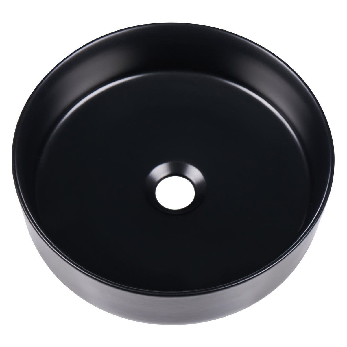 AUFSATZWASCHBECKEN Schwarz 40 cm Keramik Tebar - Schwarz, Keramik (40/12/40cm) - Beliani