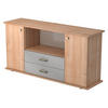 SIDEBOARD mit 2 Schübe & 2 Türen 44,8/166,1/84 cm in Nussbaumfarben Knauf/Streifengriff - Nussbaumfarben, Holzwerkstoff (166.1/84/44.8cm) - bümö