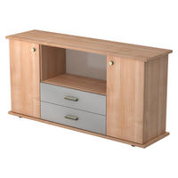 SIDEBOARD mit 2 Schübe & 2 Türen 44,8/166,1/84 cm in Nussbaumfarben Knauf/Streifengriff - Nussbaumfarben, Holzwerkstoff (166.1/84/44.8cm) - bümö
