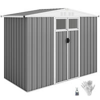 GARTENHAUS aus verzinktem Stahl mit 2 Türen 246 x 117 x 180 cm ,hellgrau - Hellgrau, Metall (117/180/246cm) - Vallsero