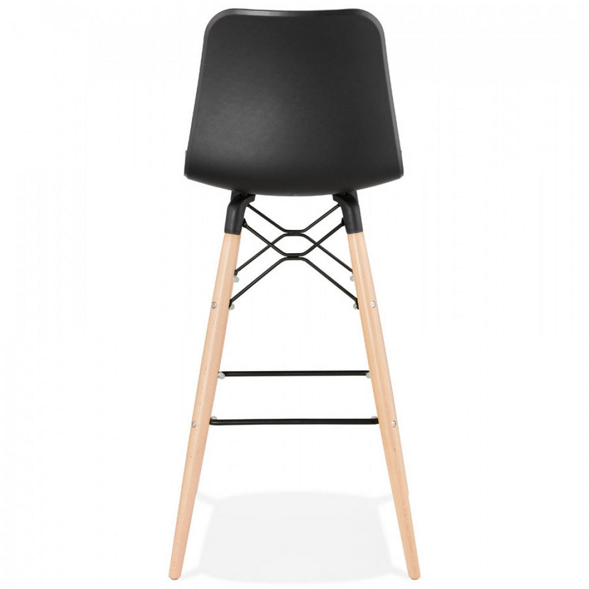 BARHOCKER Schwarz 46x112x46cm - Beige/Schwarz, Holz/Kunststoff (46/112/46cm) - AlterEgo
