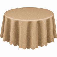 TISCHDECKE 135 cm rund Ornamente Hellbraun - Hellbraun, Textil (135cm) - TiborTex