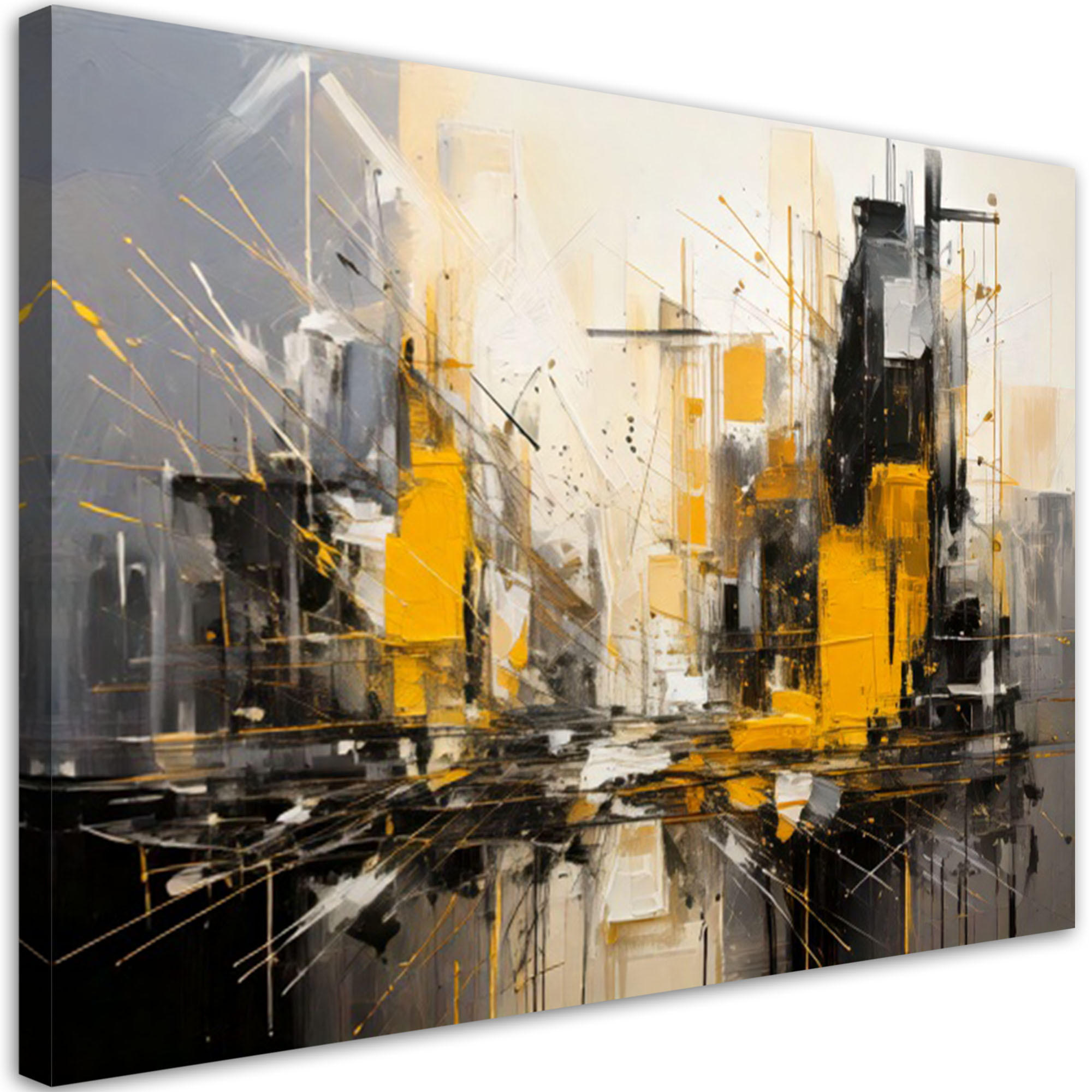 LEINWANDBILD Abstraktion 30x20cm - Gelb, Textil (30/20cm) - Feeby