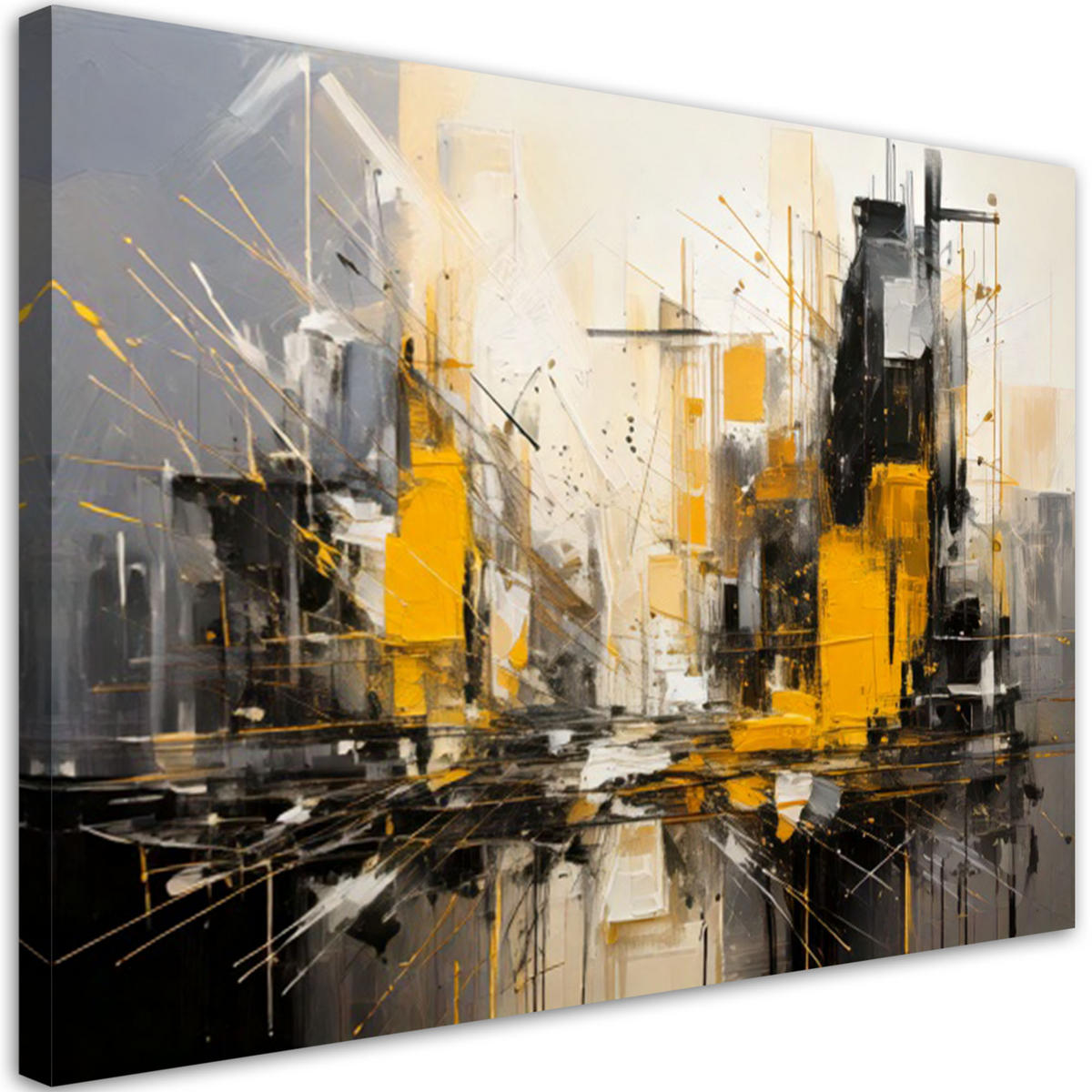 LEINWANDBILD Abstraktion 30x20cm - Gelb, Textil (30/20cm) - Feeby