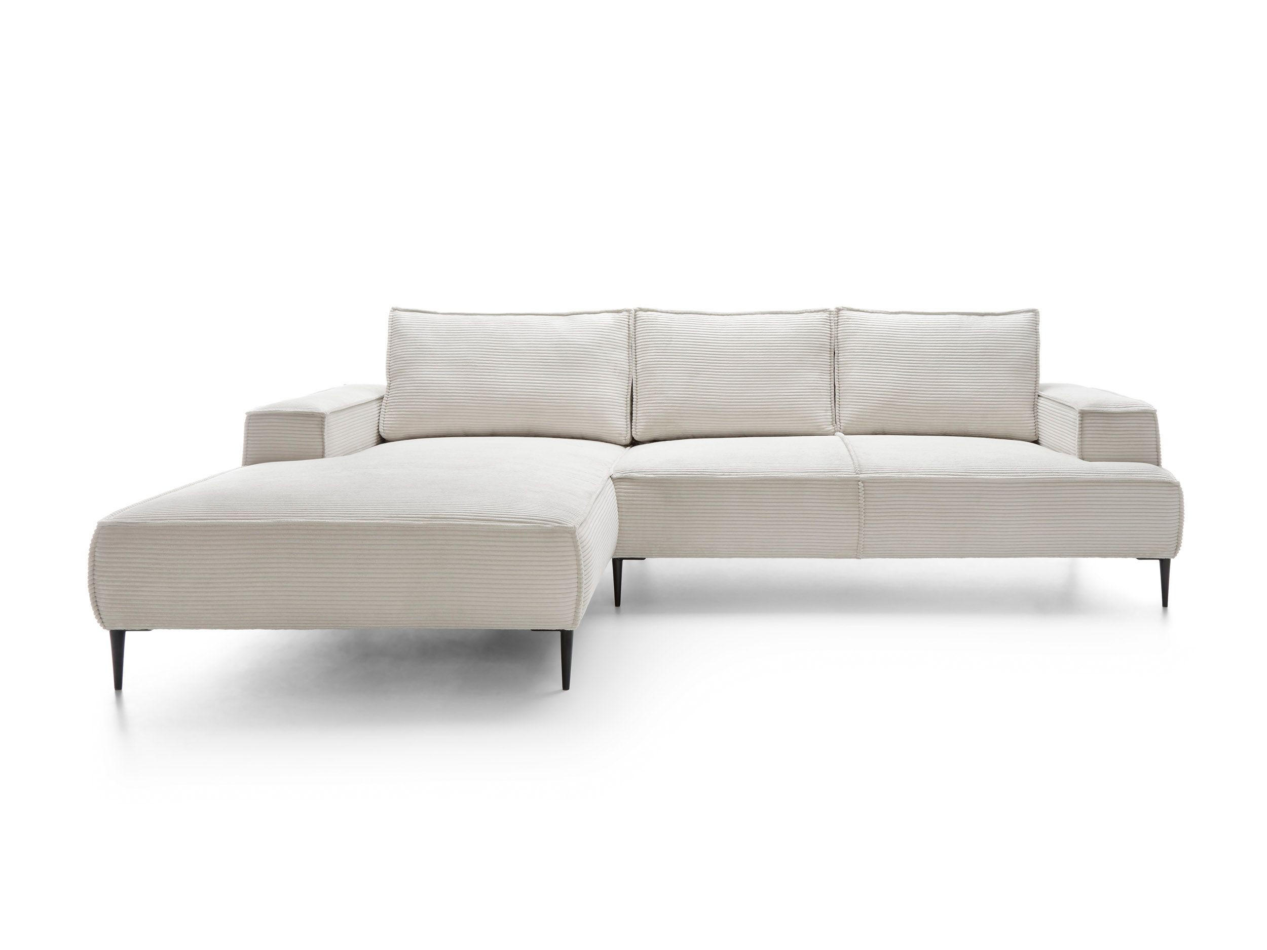 ECKSOFA DUNA Beige Kordstoff - Beige, Holz (275/173cm) - MASSENO