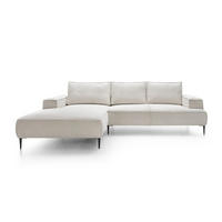 ECKSOFA DUNA Beige Kordstoff - Beige, Holz (275/173cm) - MASSENO