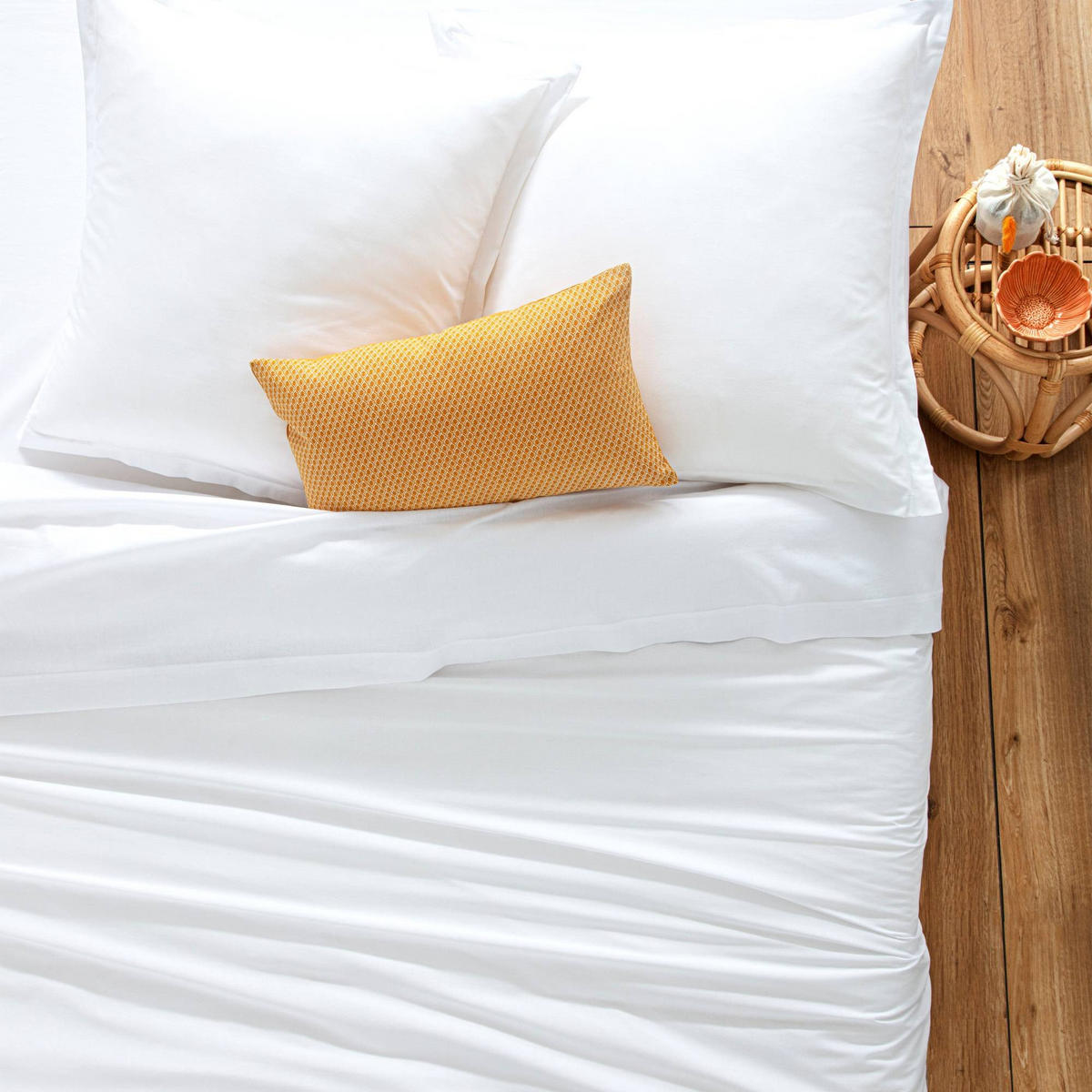 BETTLAKEN mit Gummizug 90/190 cm - Weiß, Naturmaterialen (190/90cm) - Atmosphera Createur d´interieur