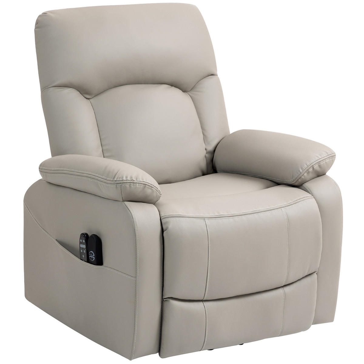MASSAGESESSEL DE-15399 mit Massage und Heizung Grau - Hellgrau, Metall (89/103/94.5cm) - ComfortXL