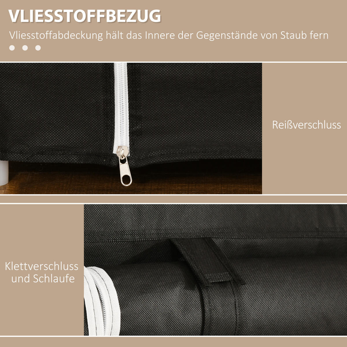 KLEIDERSCHRANK aus Stahl 43x150x162,5 cm Schwarz mit Kleiderstange, 10 Fächern und Reißverschlussabdeckung - Schwarz, Metall (150/162.5/43cm) - Modfu