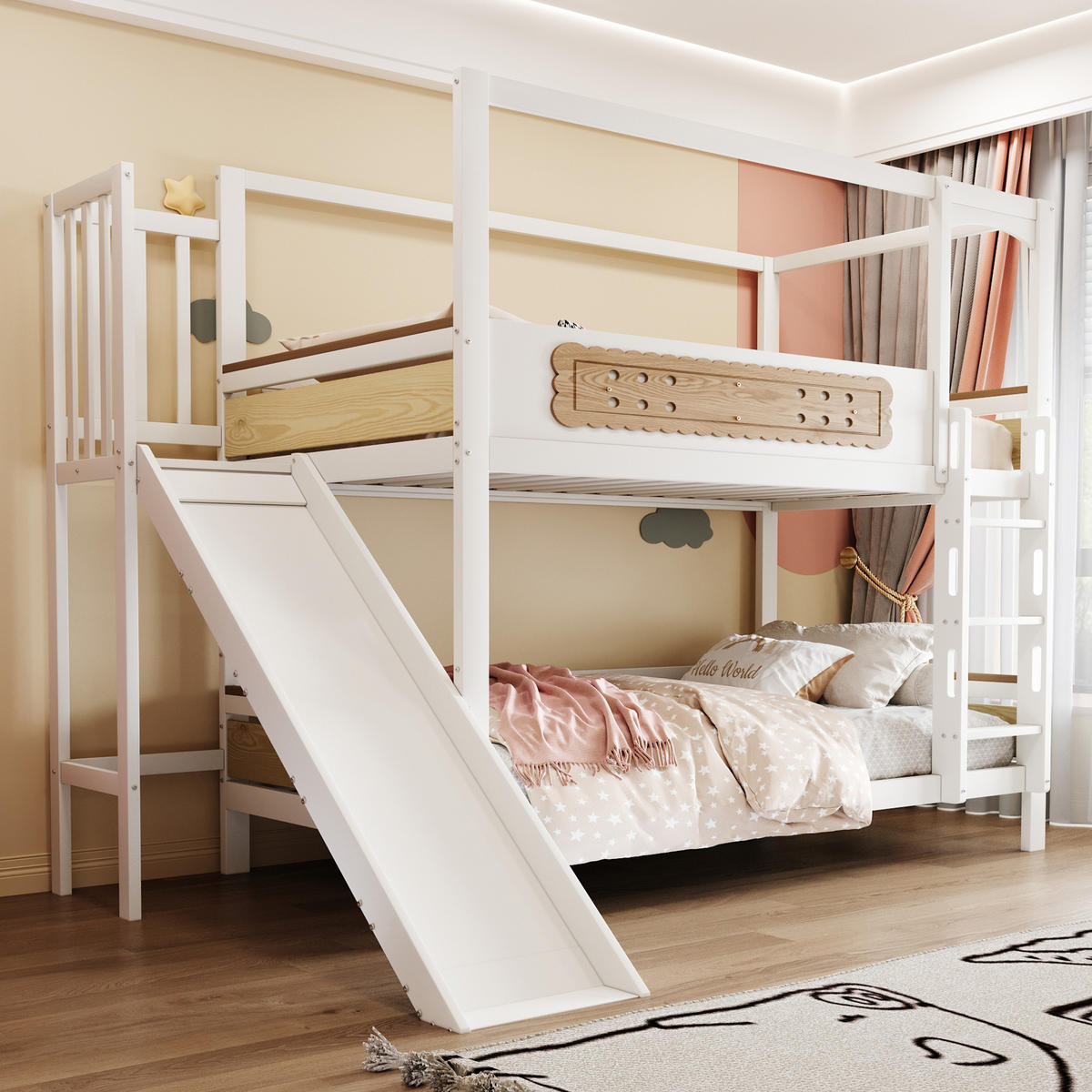 ETAGENBETT Modell Hausform Holzfarbe - Naturfarben, Holz (90/200cm) - ComfortXL