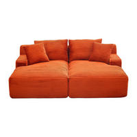 SOFA - 3 Personen - samt - terracotta Donilia - Terracotta, Textil (200/72/160cm) - Vente-Unique